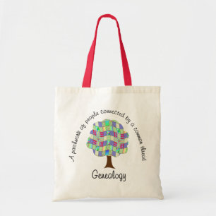 Family Tree Patchwork Quilt Genealogy Tote Bag