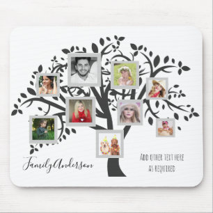 Family Tree Photo Collage Template Personalised Mouse Mat