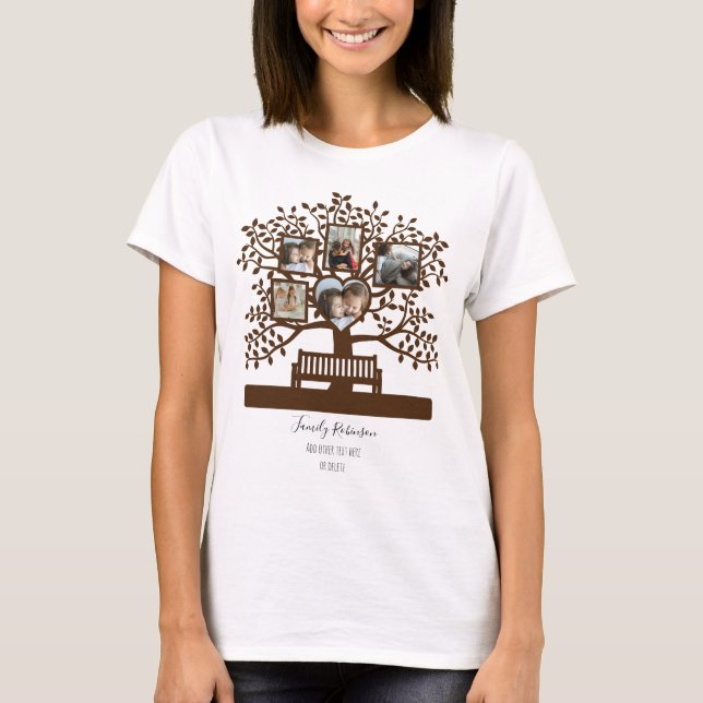 Family Tree Photo Collage Template Personalised T-Shirt (Front)