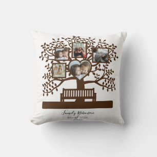 Family Tree Photo Collage Template Personalized Cushion