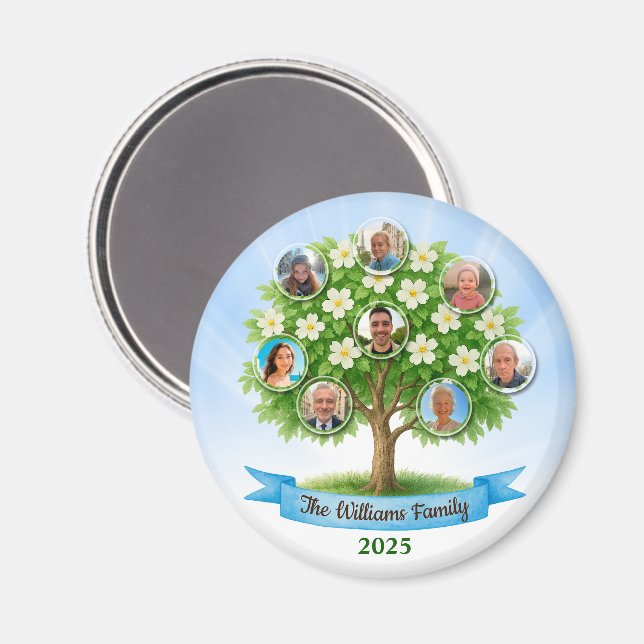 Family Tree Photo Love Gathering keepsake Gift Magnet (Front/Back)