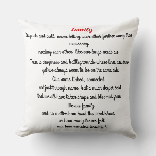 Family tree poem cushion (Front)