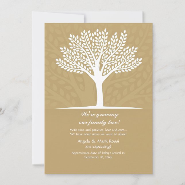 Family Tree Pregnancy Announcement (Front)
