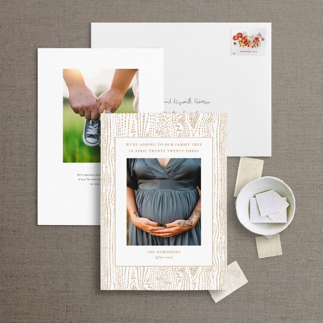 Family Tree Pregnany Announcement Photo Card (Creator Uploaded)