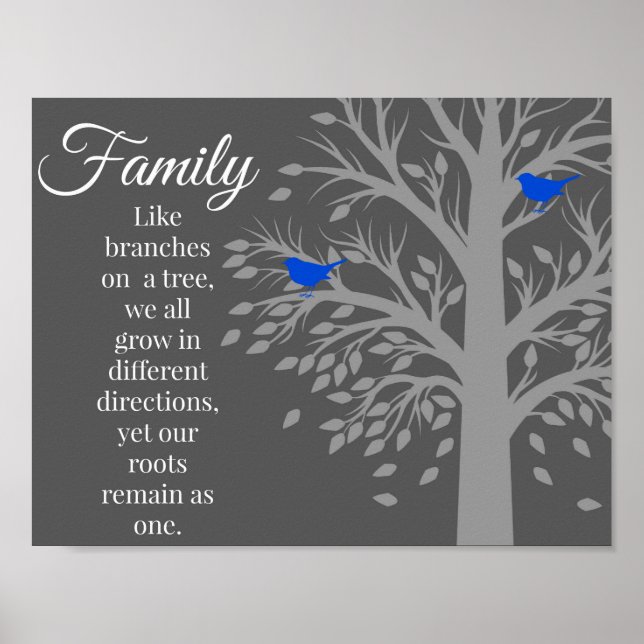 Family Tree Quote Art Poster Print (Front)