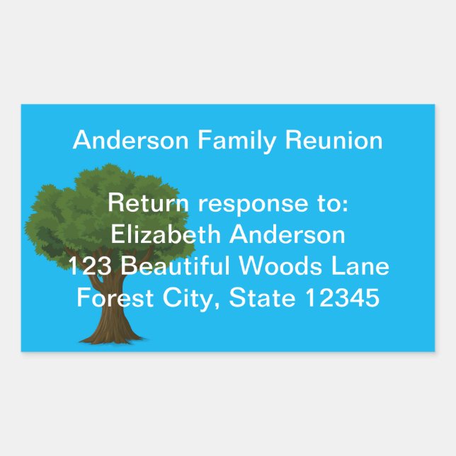 Family Tree Return Address Label Family Reunion (Front)