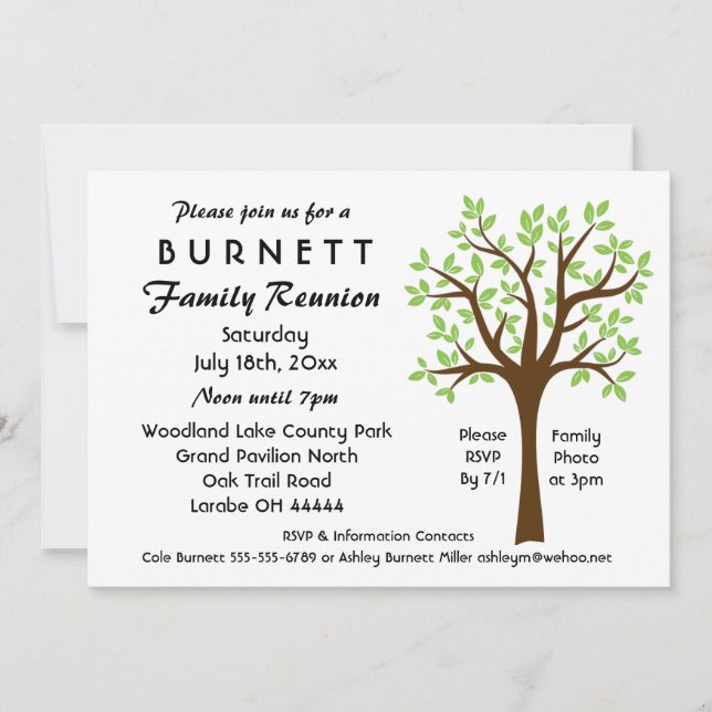 Family Tree Reunion Invitation (Front)