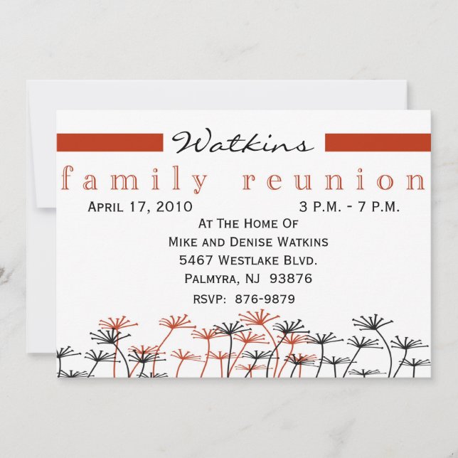 Family Tree Reunion Invitation-+ Invitation (Front)