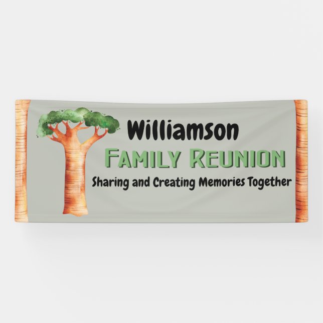 Family Tree Reunion Picnic Banner (Horizontal)