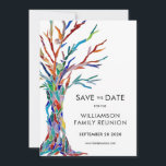 Family Tree Reunion Save The Date<br><div class="desc">Ask your family to Save the Date for their Family Reunion with this stylish card. It features a colorful family tree which was originally made in glass mosaic. Easily customizable with your details. Use the Customize Further option to change the text size, style or color if you wish. Because we...</div>