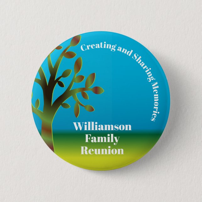 Family Tree Reunion Sharing Caring Memories 6 Cm Round Badge (Front)