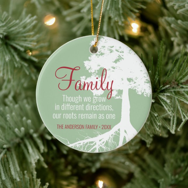 Family Tree Roots Photo Personalised Ceramic Tree Decoration (Tree)