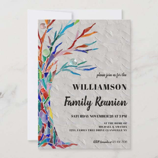  Family Tree Rustic Family Reunion Invitation (Front)
