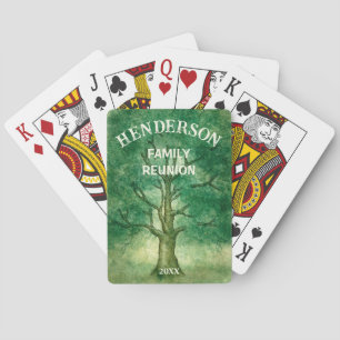 Family Tree Rustic Family Reunion Playing Cards