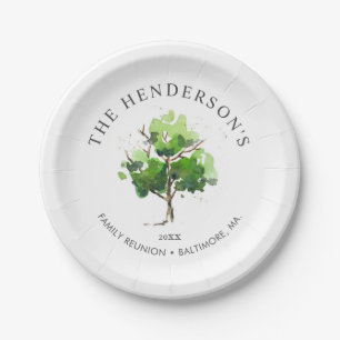 Family Tree Themed Family Reunion Paper Plate