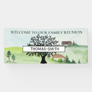 Family Tree Welcome Reunion Choose Colour Banner