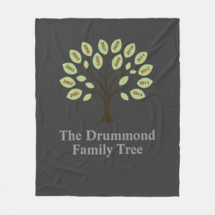 Family Tree With Birth Years Fleece Blanket