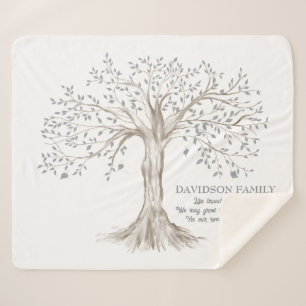 Family Tree With Quote Personalised Sherpa Blanket