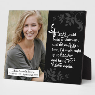 Family Tribute Memorial Condolence Plaque