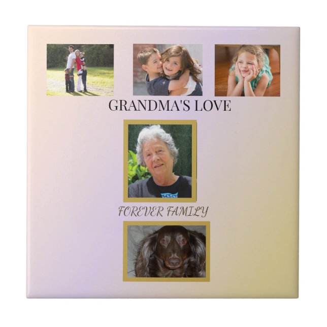 Family Tribute with Pet Photo Tile (Front)