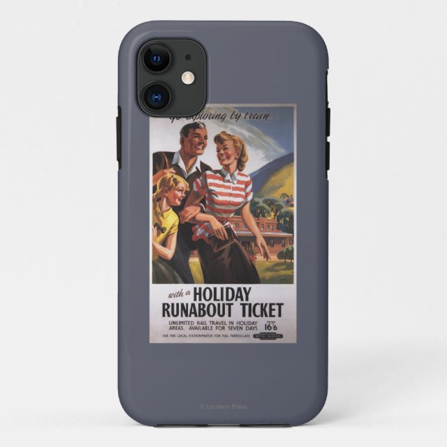 Family Trio on Holiday Runabout Savings Case-Mate iPhone Case (Back)