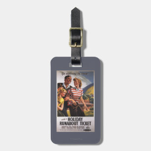 Family Trio on Holiday Runabout Savings Luggage Tag