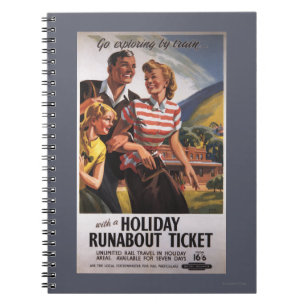 Family Trio on Holiday Runabout Savings Notebook