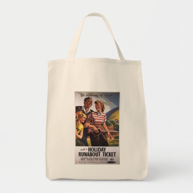 Family Trio on Holiday Runabout Savings Tote Bag (Front)