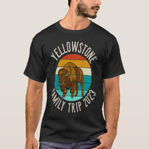 Family Trip 2023 Bison Yellowstone T-Shirt