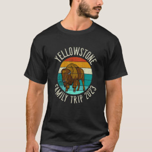 Family Trip 2023 Bison Yellowstone T-Shirt