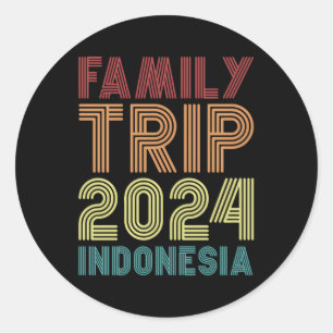 Family Trip 2024 Indonesia Vacation Classic Round Sticker