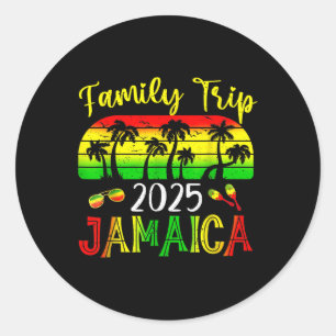 Family Trip Jamaica 2025 Summer Vacation Beach Mat Classic Round Sticker
