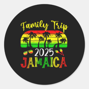 Family Trip Jamaica 2025 Summer Vacation Beach Mat Classic Round Sticker