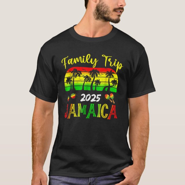 Family Trip Jamaica 2025 Summer Vacation Beach Mat T-Shirt (Front)