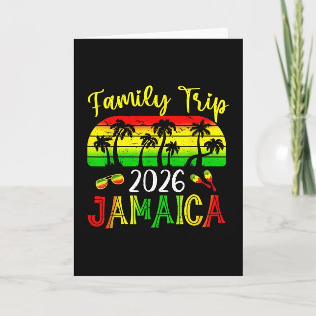 Family Trip Jamaica 2026 Summer Vacation Beach Mat Card (Front)