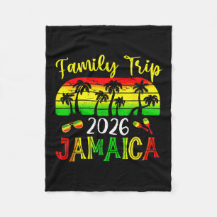 Family Trip Jamaica 2026 Summer Vacation Beach Mat Fleece Blanket