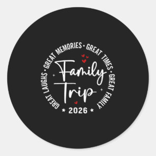Family Trip Vacation 2026 Matching Group Classic Round Sticker