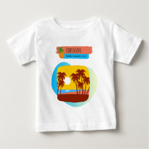 Family Tropical Vacation Matching Souvenir Baby T-Shirt