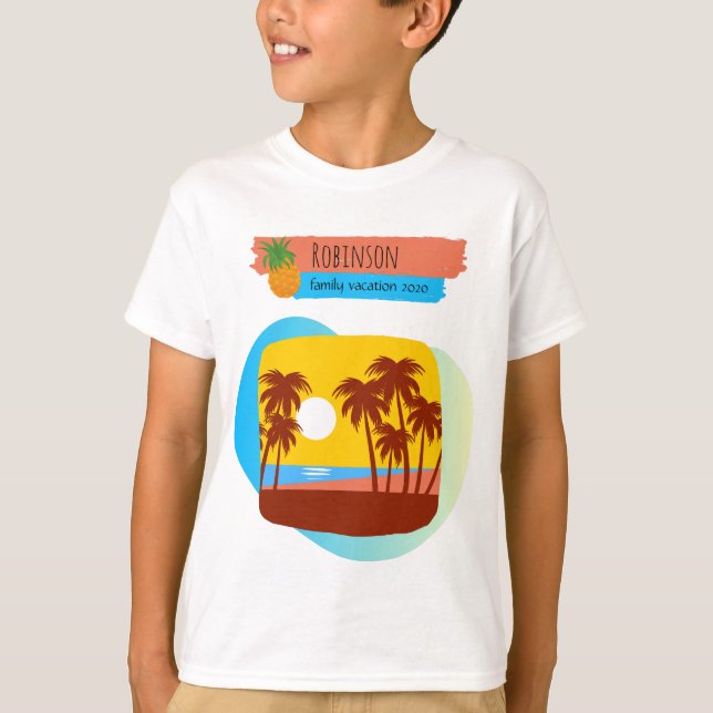 Family Tropical Vacation Matching Souvenir T-Shirt (Front)
