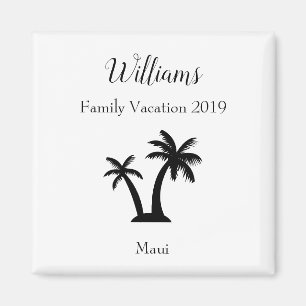 Family Tropical Vacation Palm Tree Keepsake Magnet
