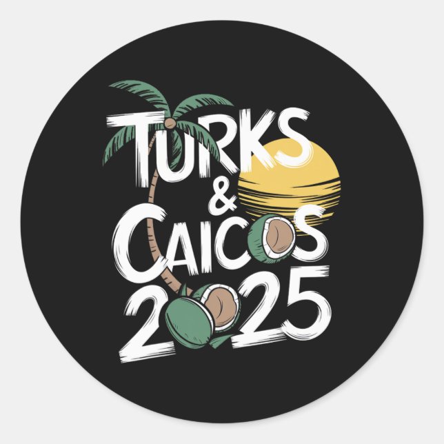 Family Turks Caicos 2025 Trip Friends Group Vacati Classic Round Sticker (Front)