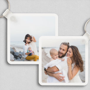 Family Two Photo Double Sided Aluminium Keychain