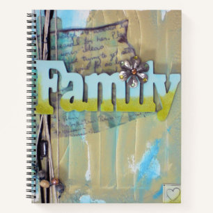Family Typography Mixed Media Style Artwork Notebook