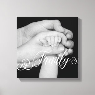 Family Typography Photo Overlay Canvas Print