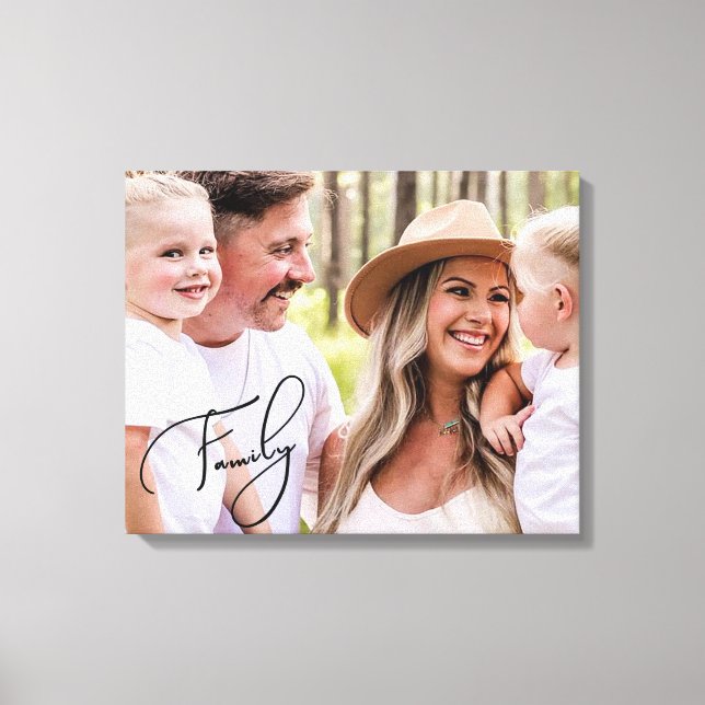 Family Typography Portrait Large Canvas Print (Front)