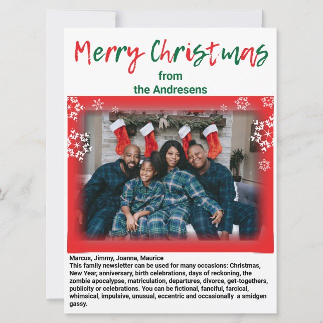 Family Update News 🎄✨ Christmas Photo Holiday Card (Front)