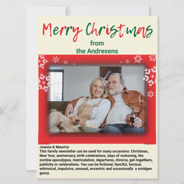 Family Update News 🎄✨ Christmas Photo Holiday Card (Front)
