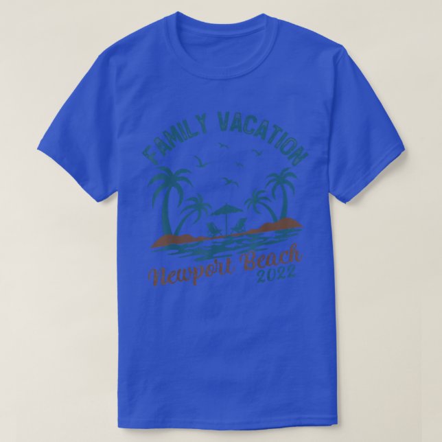 Family Vacation 2022 Palm Tree California Newport  T-Shirt (Design Front)