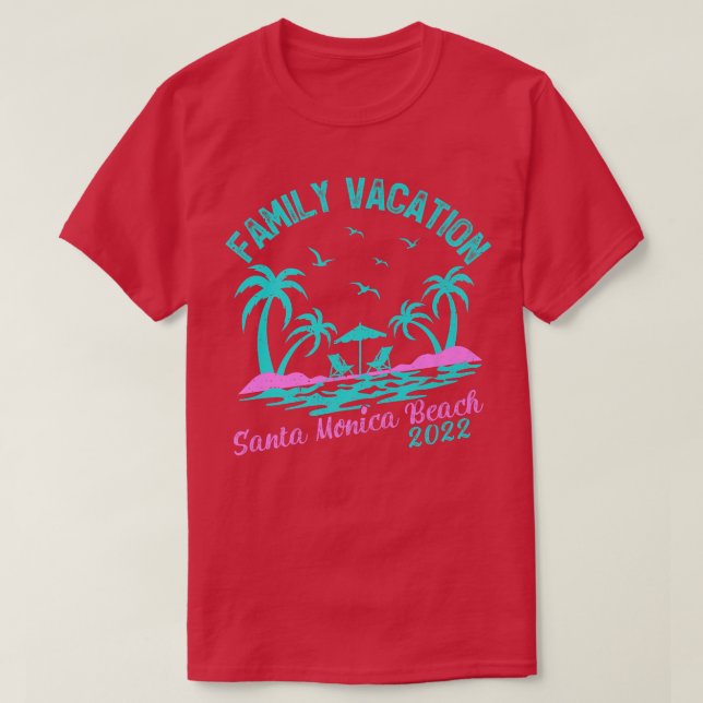 Family Vacation 2022 Palm Tree California Santa Mo T-Shirt (Design Front)
