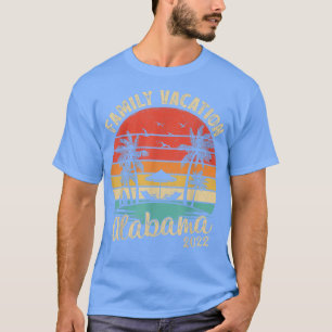Family Vacation 2022 Vintage Retro Alabama Beach T-Shirt